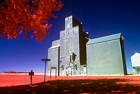 Wooden grain elevator at Upham, North Dakota