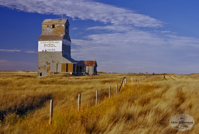 Wooden Grain Elevator at Fusilier, Saskatchewan, "Prairie Gold" Wooden Grain Elevator at Fusilier, Saskatchewan, "Prairie Gold"