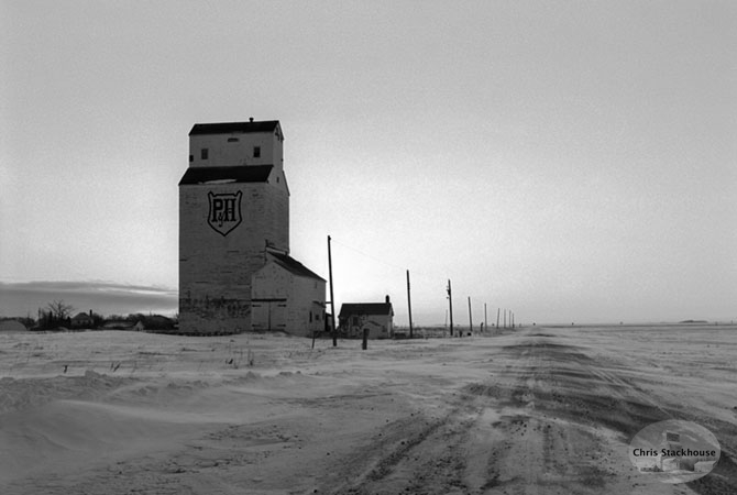 P&H Wooden grain elevator at Lewvan, Saskatchewan, "First Light in February" P&H Wooden grain elevator at Lewvan, Saskatchewan, "First Light in February"
